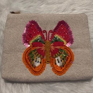 Butterfly Embroidery Small Cosmetic Bag